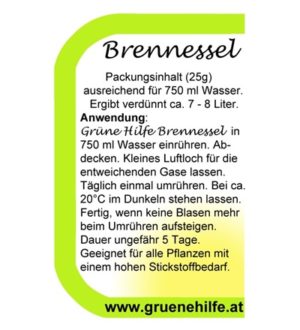 Grüne Hilfe Brennessel 25g Rückseite