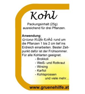 Grüne Hilfe Kohl 25g Rückseite