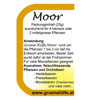 Grüne Hilfe Moor 25g Rückseite